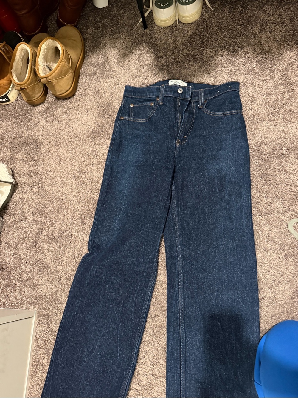 Abercrombie & Fitch Dark Blue Straight Leg Jeans